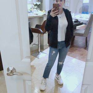 SOLD-Uniqlo Fur Lined Black Hoodie